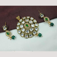 NAFJ Stylish Kundan Pendant Set With Matching Earrings