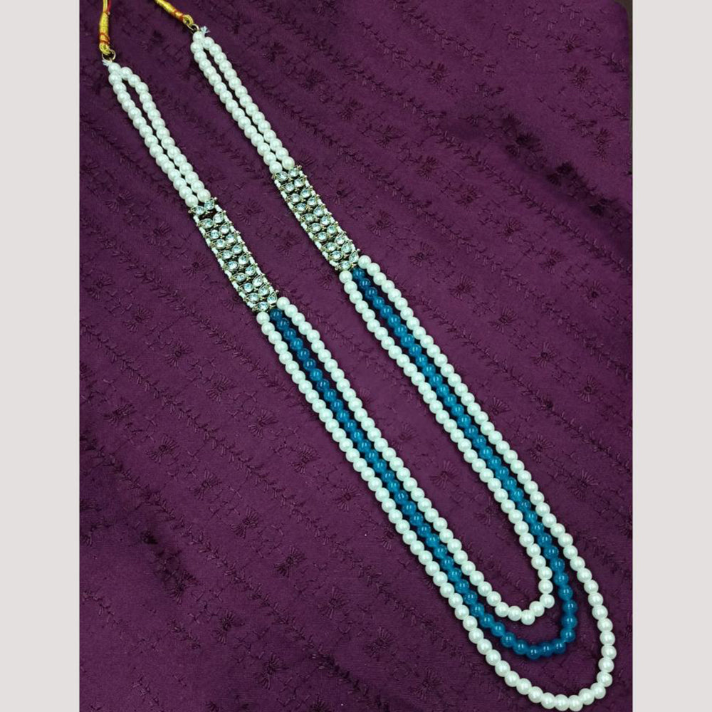 NAFJ Classic Beads And Austrian Stone Long Necklace for Men