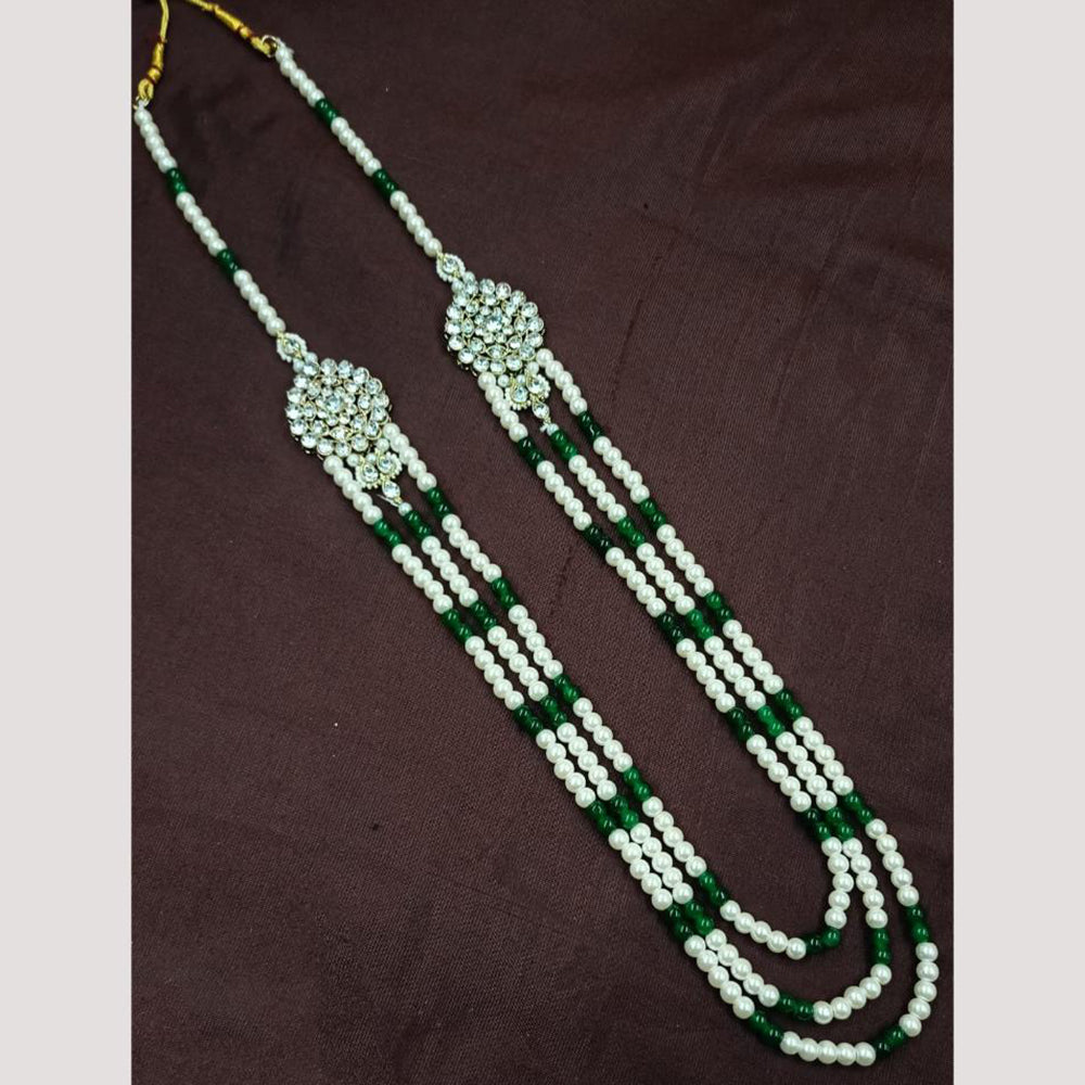 NAFJ Classic Beads And Austrian Stone Long Necklace for Men