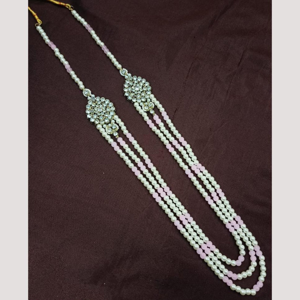 NAFJ Classic Beads And Austrian Stone Long Necklace for Men