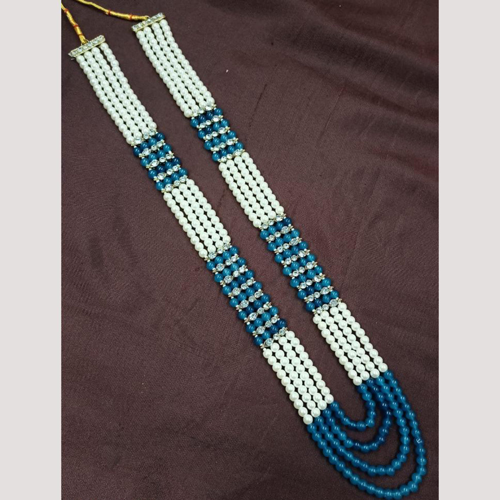 NAFJ Classic Beads And Austrian Stone Long Necklace for Men