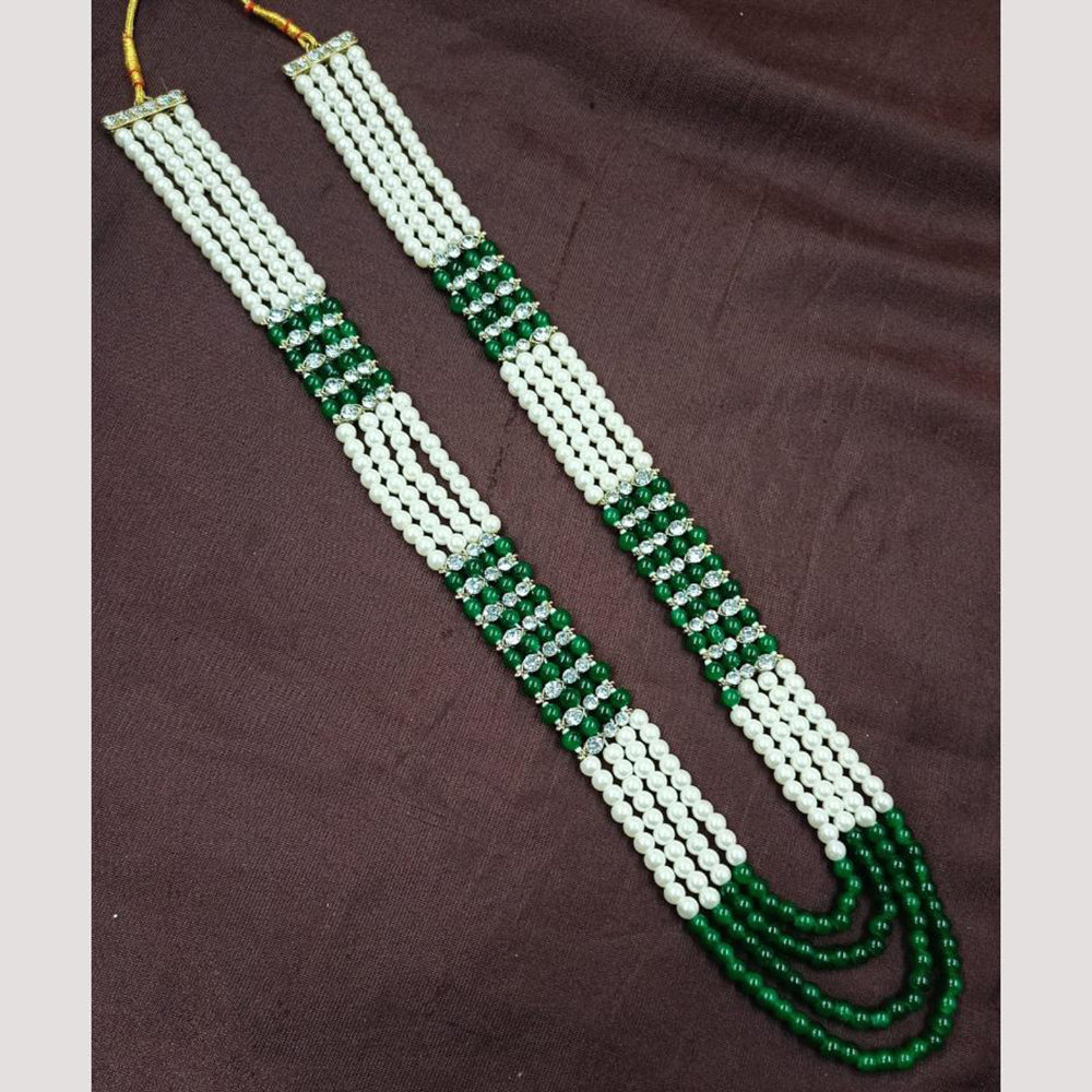 NAFJ Classic Beads And Austrian Stone Long Necklace for Men