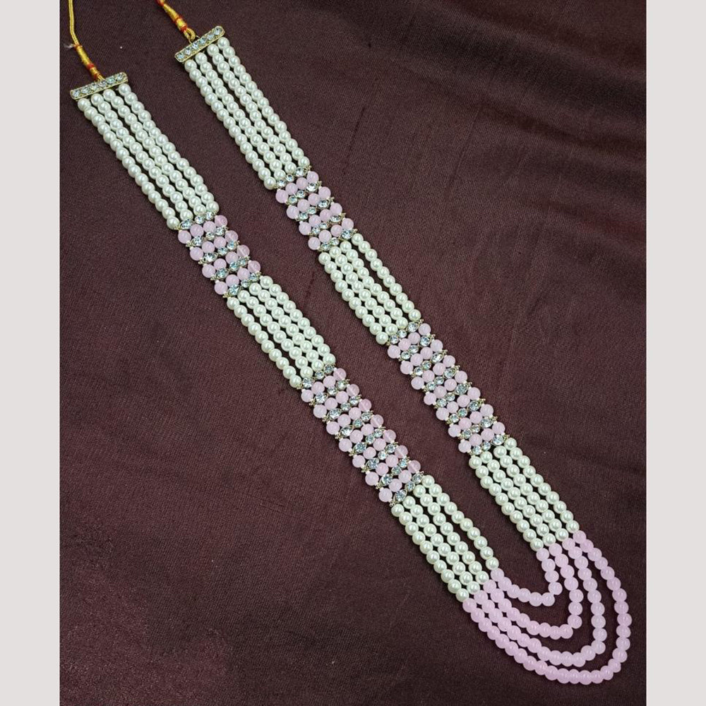 NAFJ Classic Beads And Austrian Stone Long Necklace for Men