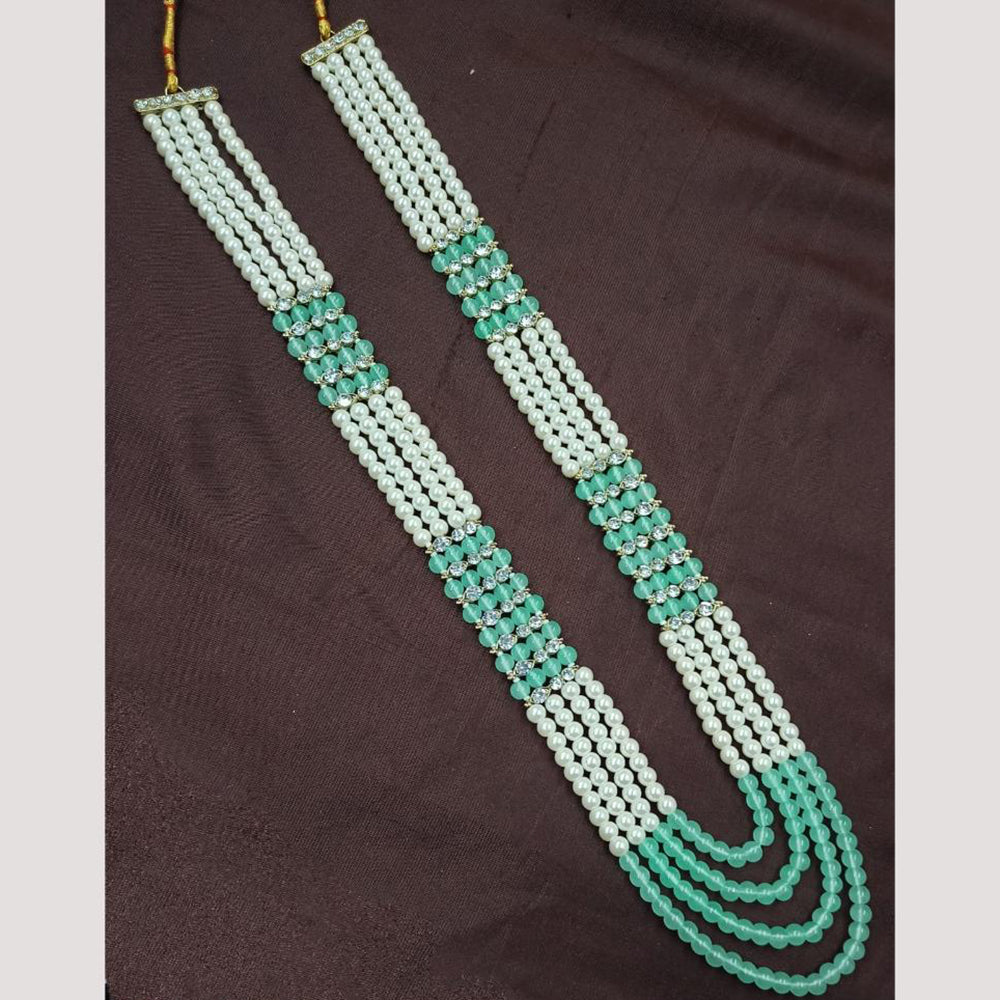 NAFJ Classic Beads And Austrian Stone Long Necklace for Men