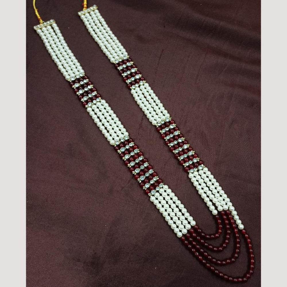 NAFJ Classic Beads And Austrian Stone Long Necklace for Men