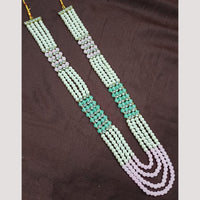 NAFJ Classic Beads And Austrian Stone Long Necklace for Men