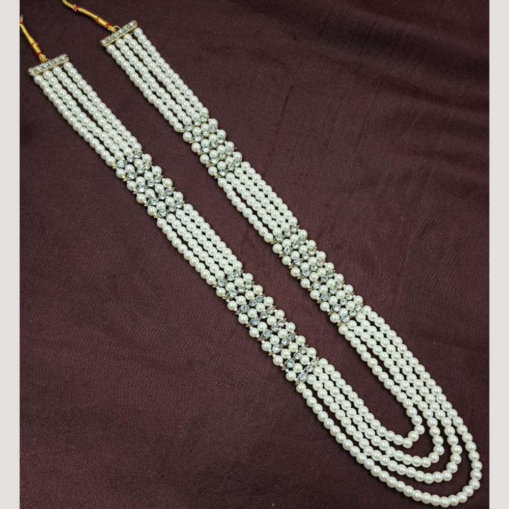 NAFJ Classic Beads And Austrian Stone Long Necklace for Men