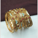 NAFJ Elegant Pota Stones And Meenakari Bangles Set