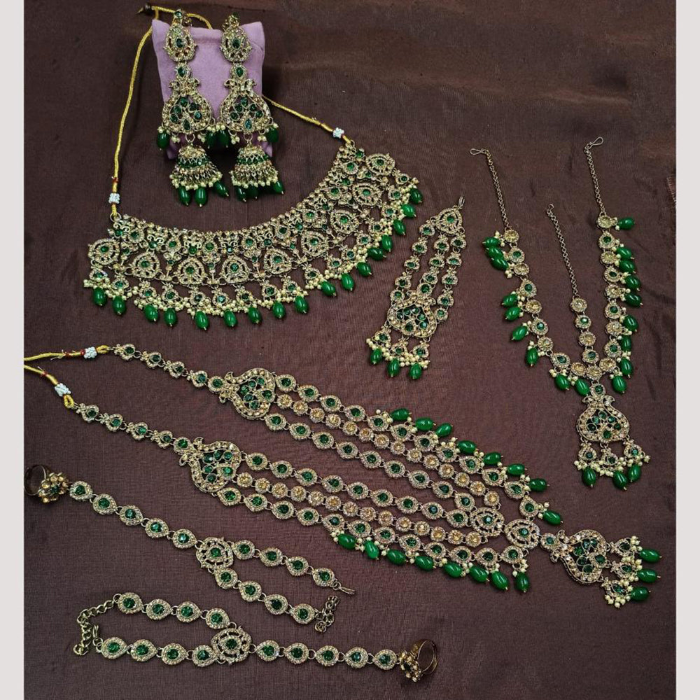 NAFJ Gorgeous Crystal Stone Beads And Pearl Bridal Set