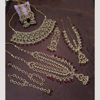 NAFJ Gorgeous Crystal Stone Beads And Pearl Bridal Set