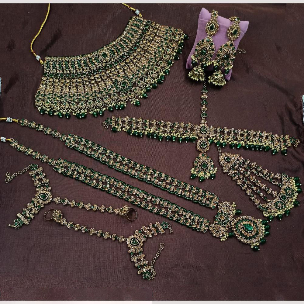 NAFJ Gorgeous Crystal Stone Beads And Pearl Bridal Set