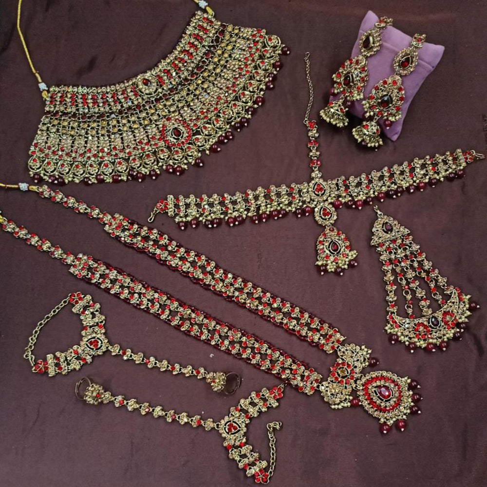 NAFJ Gorgeous Crystal Stone Beads And Pearl Bridal Set