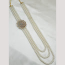 NAFJ Classic Beads And Crystal Stone Long Necklace for Men