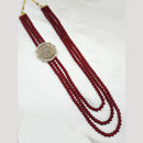 NAFJ Classic Beads And Crystal Stone Long Necklace for Men