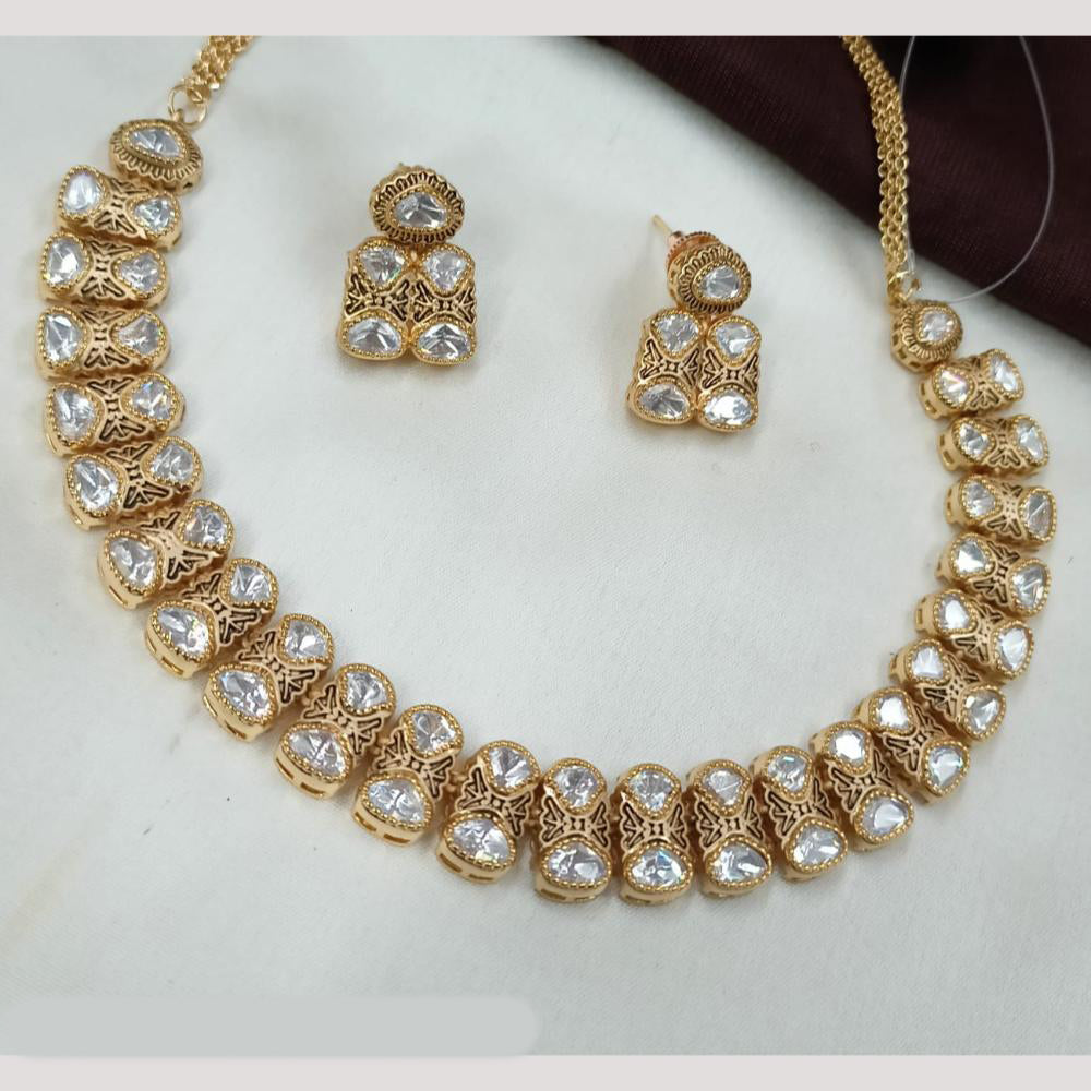 NAFJ Premium Polki Kundan Necklace Set