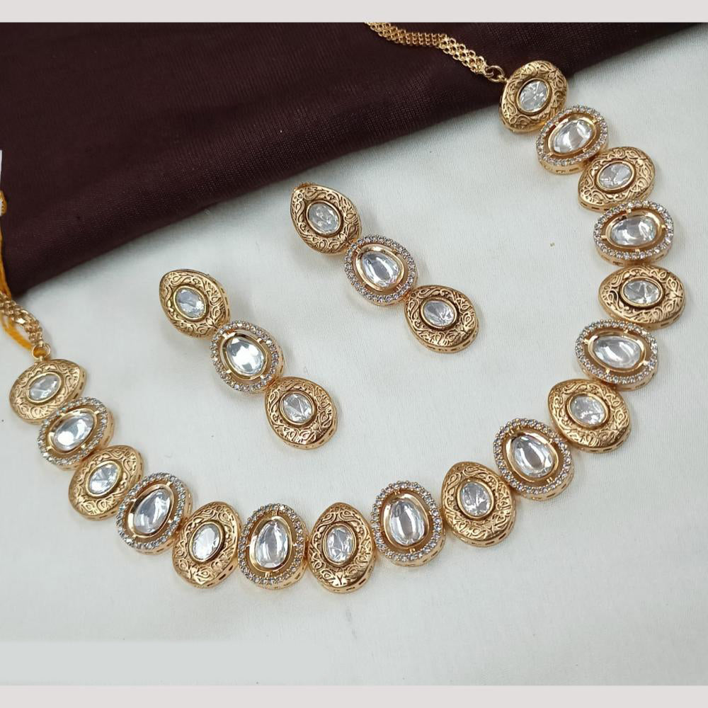 NAFJ Premium Polki Kundan Necklace Set
