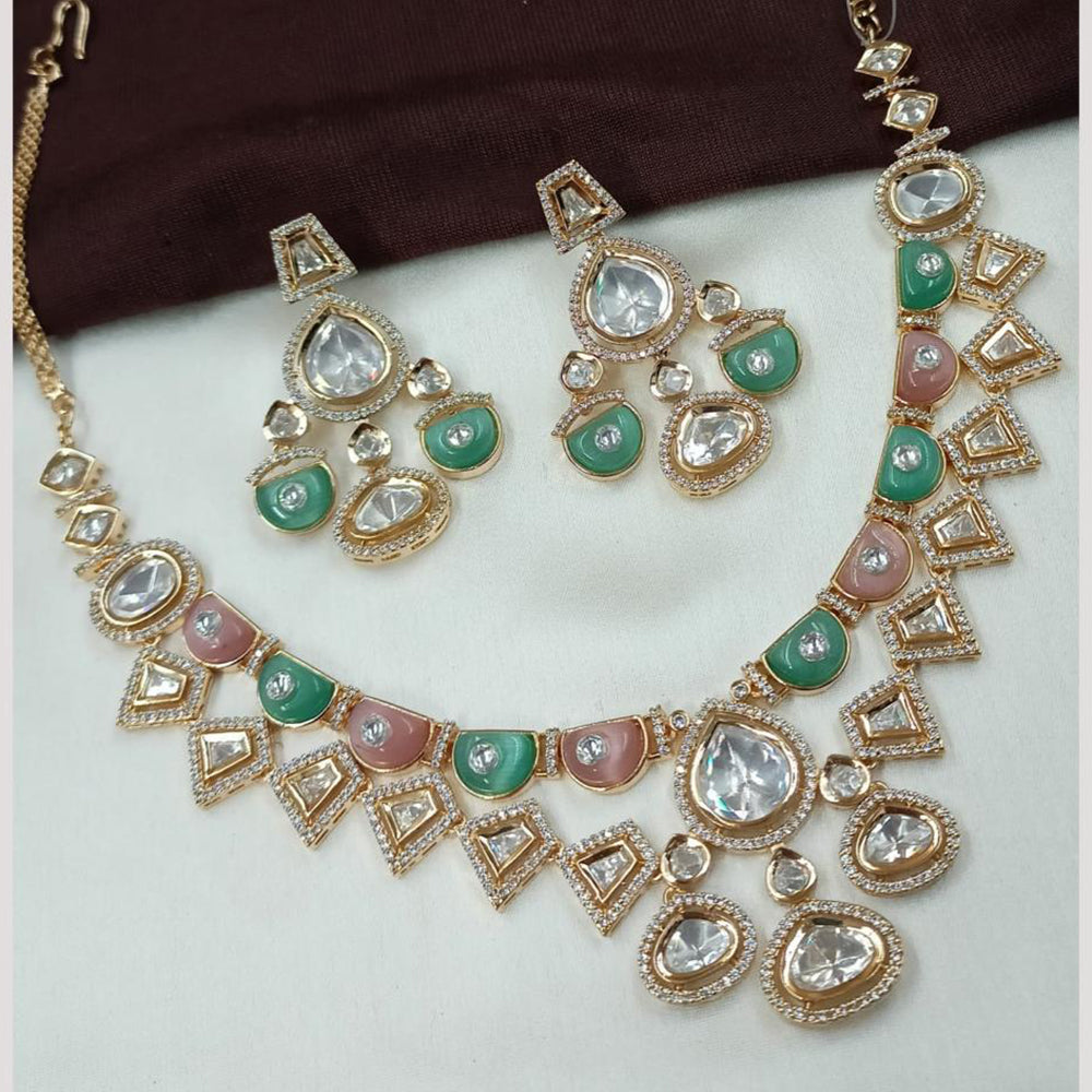 NAFJ Premium Polki Kundan Necklace Set