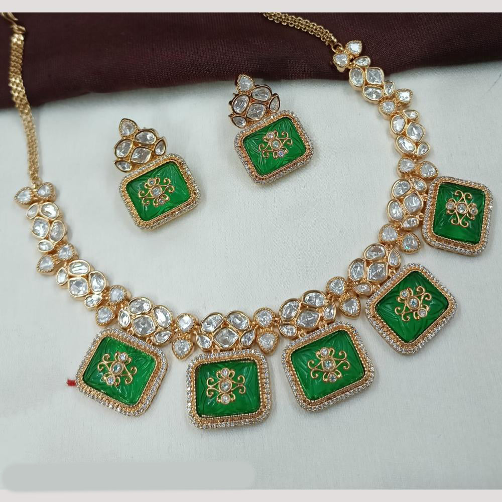 NAFJ Premium Polki Kundan Necklace Set