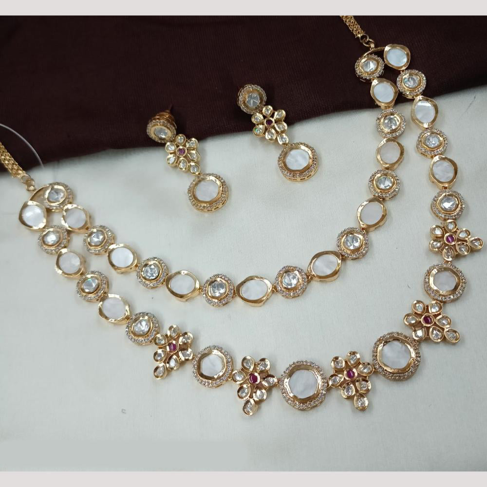 NAFJ Premium Polki Kundan Necklace Set