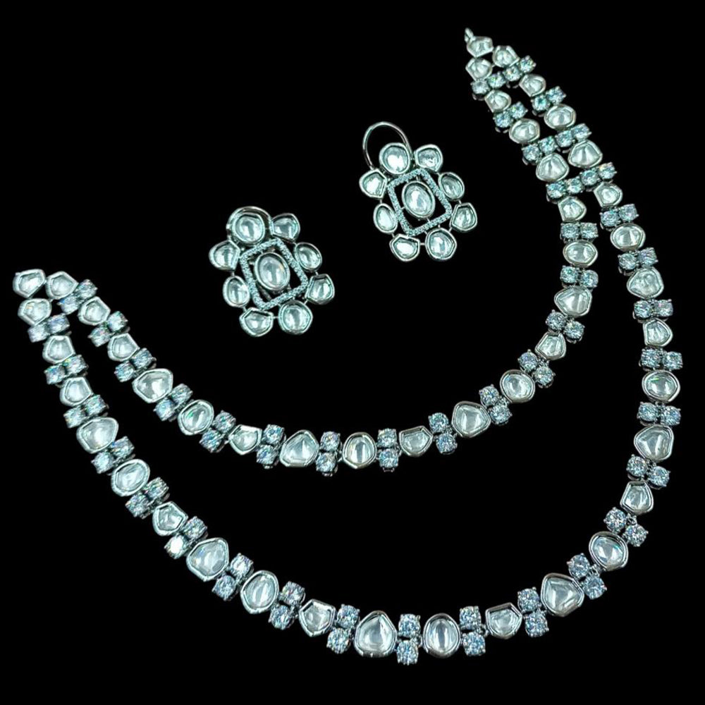 NAFJ Premium Polki Kundan Necklace Set