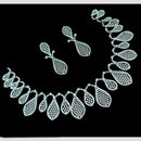 NAFJ Elegant Rhodium Polish Austrian Stone Necklace Set