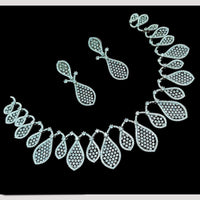 NAFJ Elegant Rhodium Polish Austrian Stone Necklace Set
