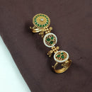 NAFJ  Luxe Gold Plated With Pota Stone & Pearls Glow Ring