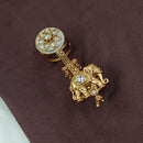 NAFJ  Luxe Gold Plated With Pota Stone & Pearls Glow Ring