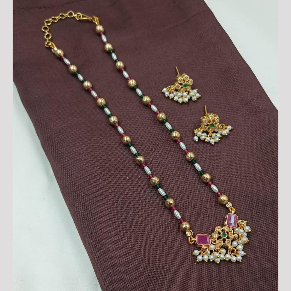 NAFJ Pota Stone and Beads Necklace Long Necklace Set