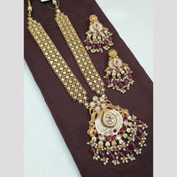 NAFJ Long Necklace Set with Pearls and Meenakari Detailing
