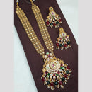 NAFJ Long Necklace Set with Pearls and Meenakari Detailing