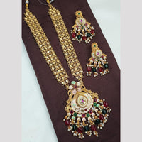 NAFJ Long Necklace Set with Pearls and Meenakari Detailing