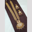 NAFJ Long Necklace Set with Pearls and Meenakari Detailing