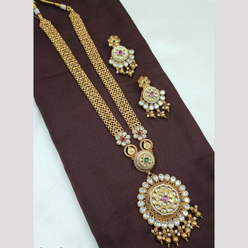 NAFJ Pota Stone and Pearl Long Necklace Set