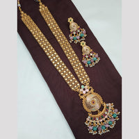 NAFJ Long Necklace Set with Pearls and Meenakari Detailing