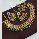 NAFJ Crystal Stone and Pearl Necklace Set