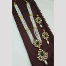 NAFJ Antique Finish Kundan and Pearl Necklace Set