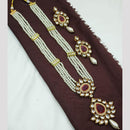 NAFJ Antique Finish Kundan and Pearl Necklace Set