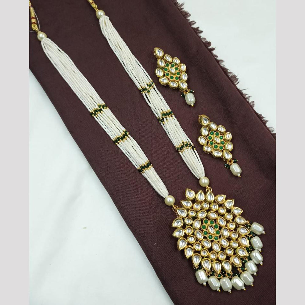 NAFJ Kundan and Pearl Long Necklace Set