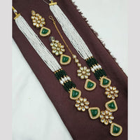 NAFJ Kundan Stone and Pearl Long Necklace Set