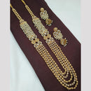 NAFJ Crystal and Pearl Long Necklace Set