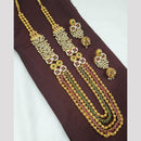 NAFJ Crystal and Pearl Long Necklace Set