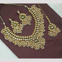 NAFJ Designer Kundan Necklace Set with Pearl Drops