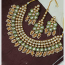 NAFJ Designer Kundan Necklace Set with Pearl Drops