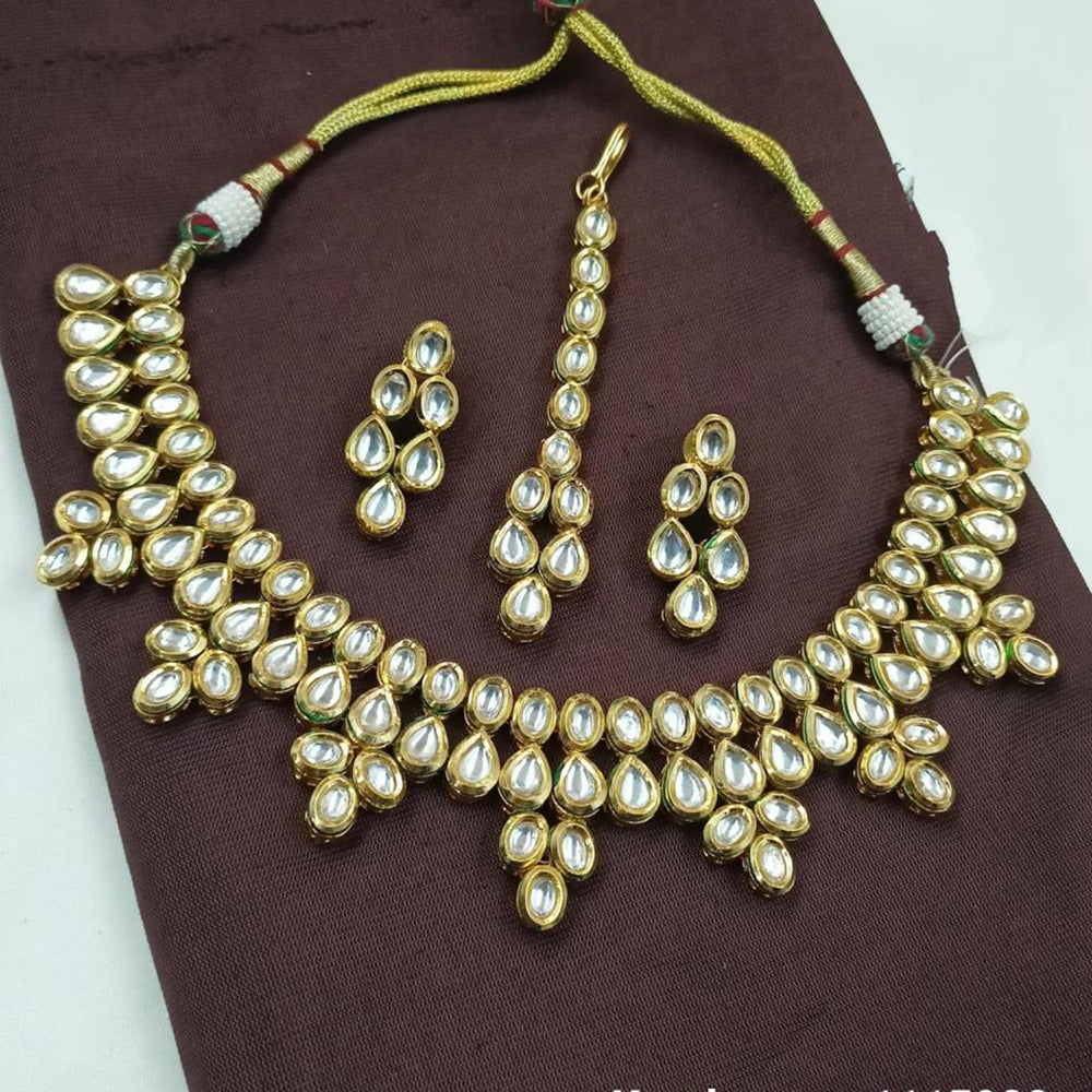 NAFJ Kundan Necklace Set with Mangtikka Earrings