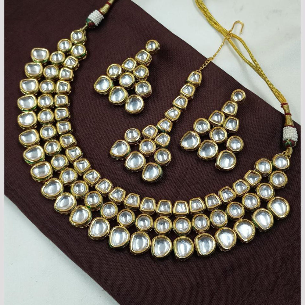 NAFJ Kundan Necklace Set with Mangtikka Earrings