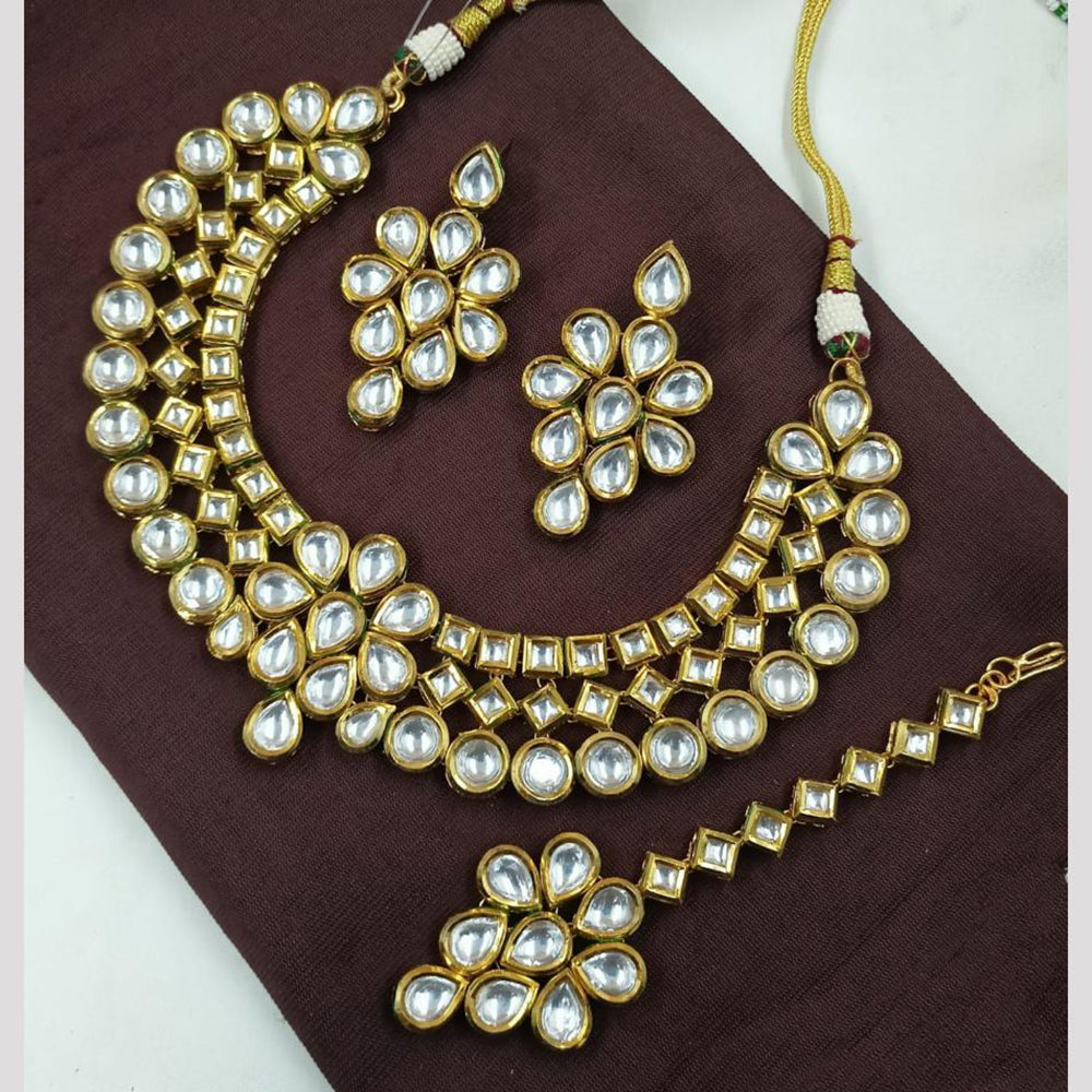 NAFJ Kundan Necklace Set with Mangtikka Earrings