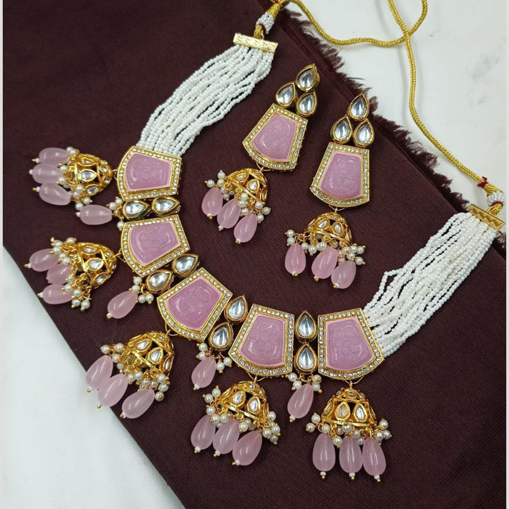 NAFJ Designer Pearls Kundan and Beads Choker Necklace set