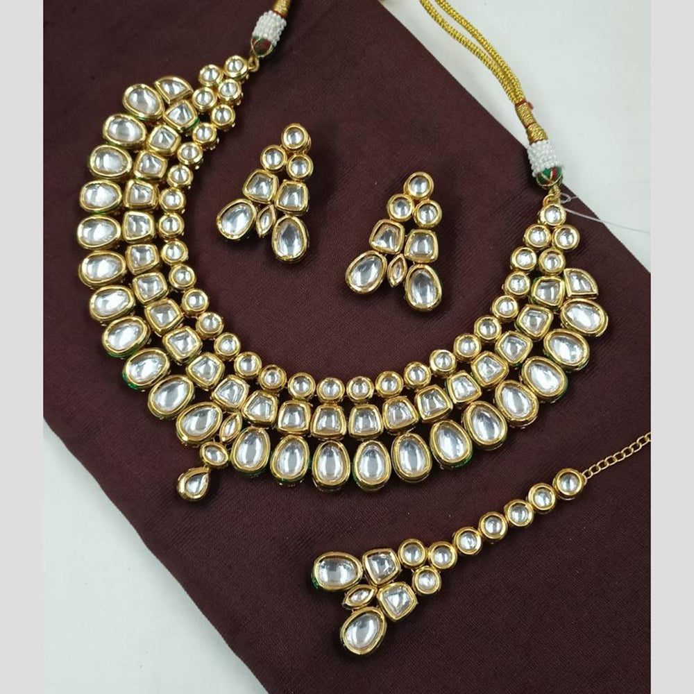 NAFJ Kundan Necklace Set with Mangtikka Earrings