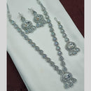 NAFJ Rhodium Crystal Stone Long Necklace Set